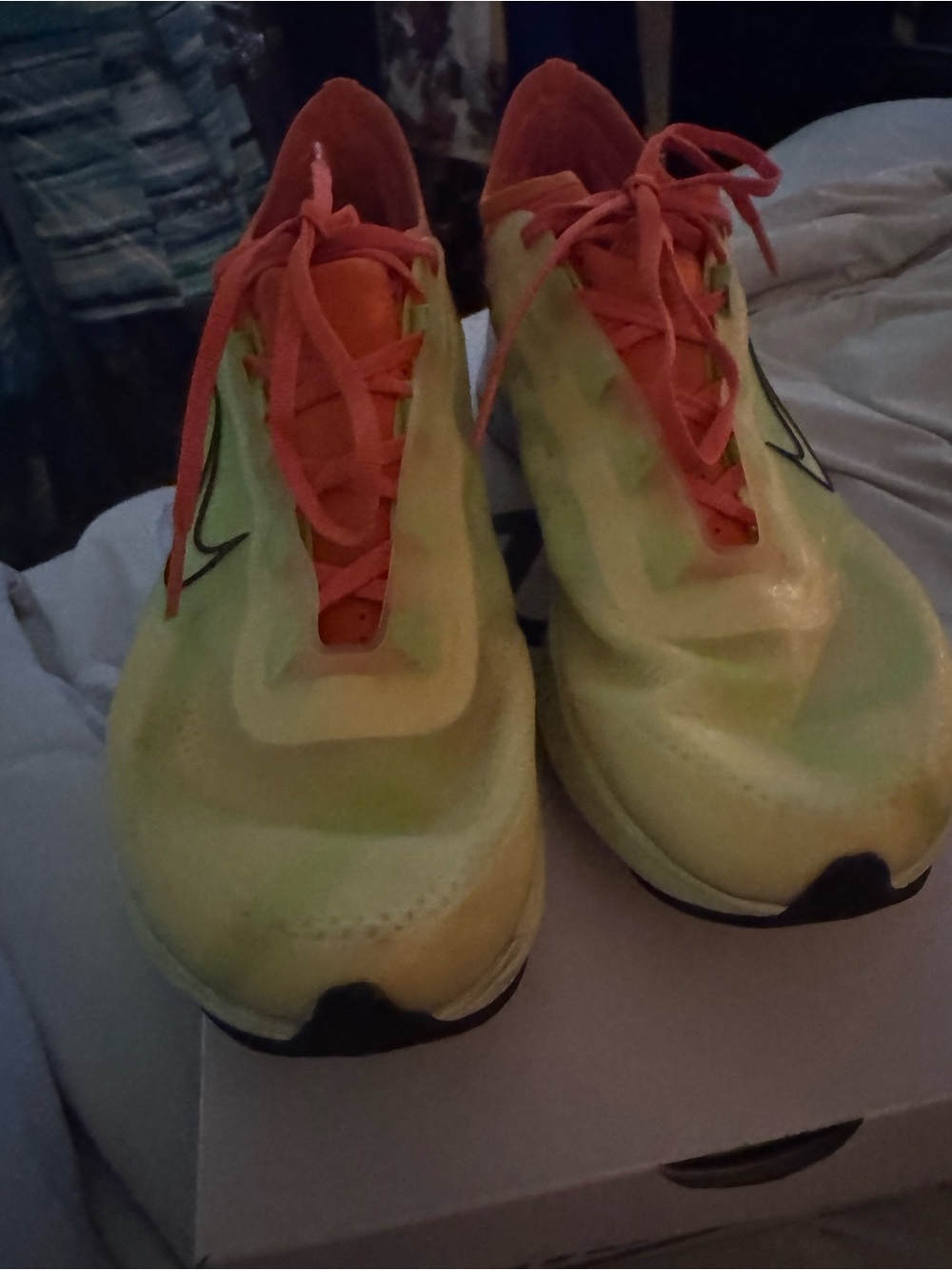 Nike Kids Neon Yellow and Orange Lace-Up Sneakers